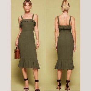 Reformation Frida Dress in Army size 6